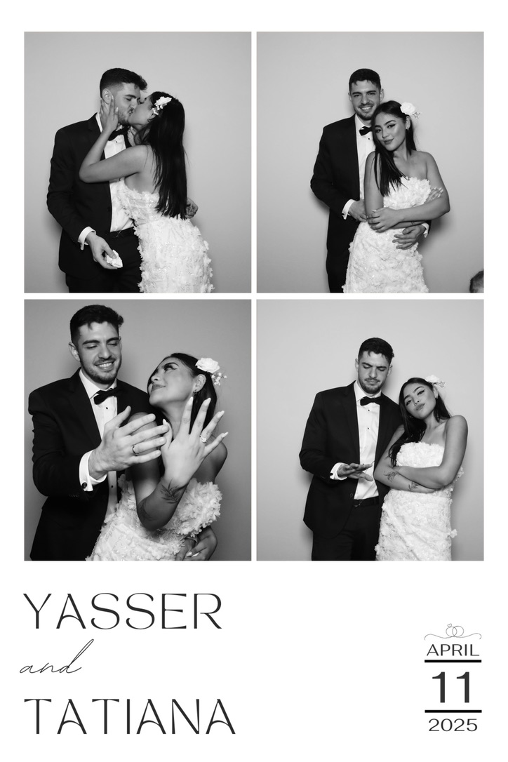 Exemple de cadre photo Glam personnalisé pour un mariage