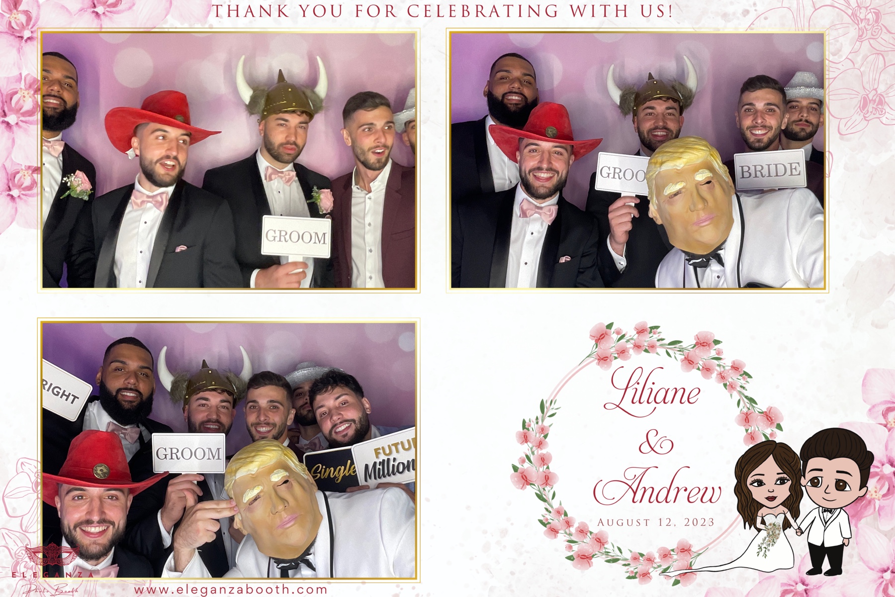 Overlay floral de mariage personnalisé pour Liliane et Andrew
