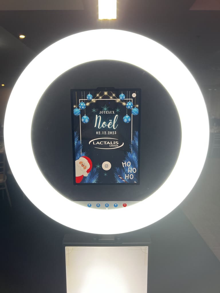 Écran d’accueil personnalisé Lactalis au photobooth